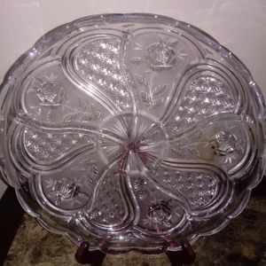 NIB Rose Garden Glass serving tray